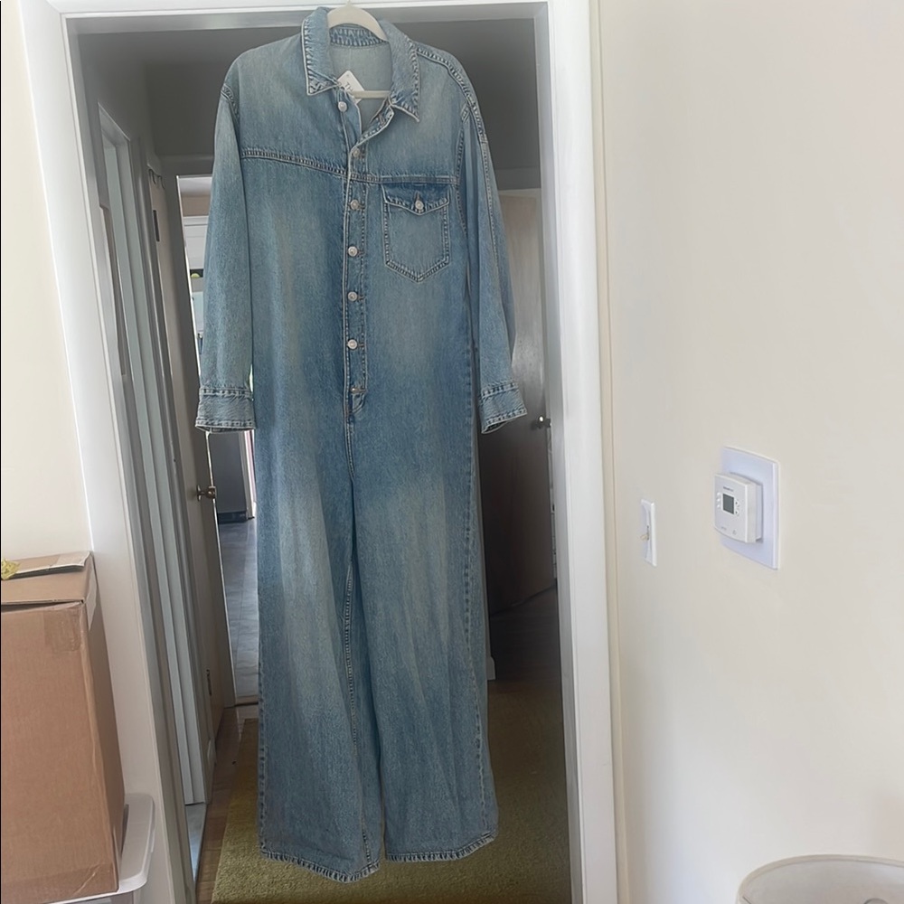 Zara Classic Blue Denim Jumpsuit